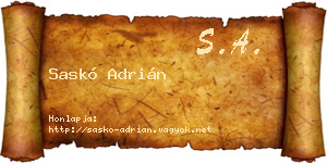 Saskó Adrián névjegykártya
